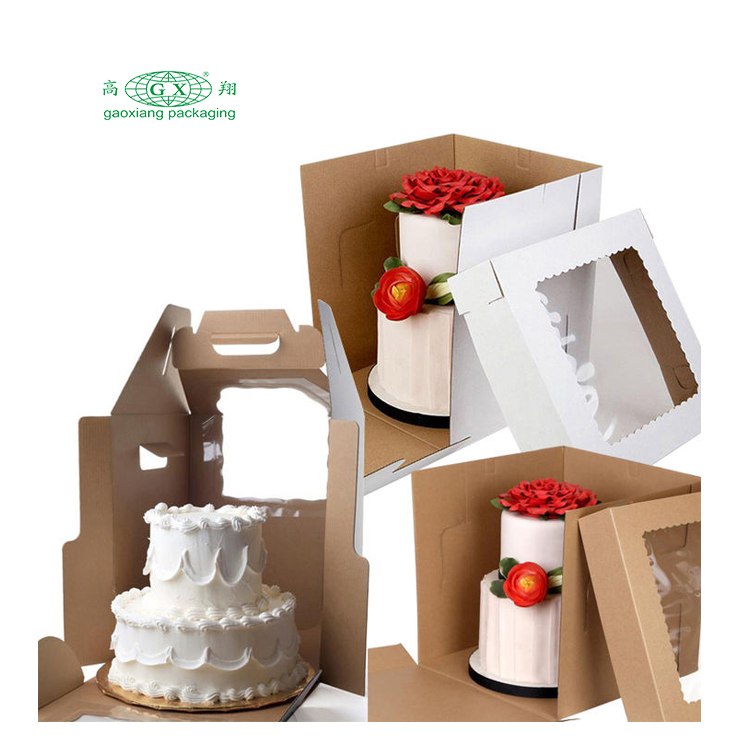 Conceptions de faveur de mariage en gros rose cylindre rond emballage carré pour 10 12 pouces boîte de couleur emballage grande boîte de papier de gâteau