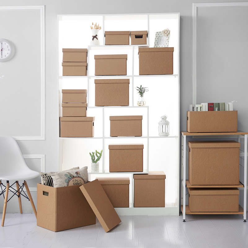 Carton mobile boîtes rondes dures valises boîtes de rangement pour vêtements stockage papier kraft carton d'expédition