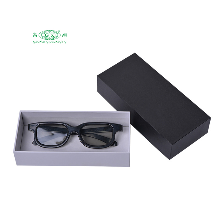 Étui d'emballage de cadeau de lunettes de logo d'or noir de prix d'usine principal fait sur commande