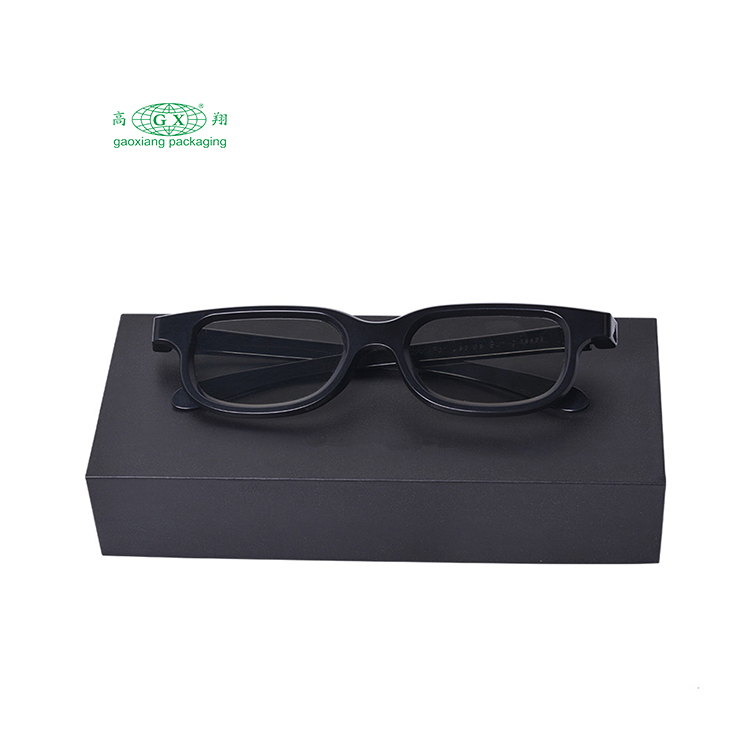 Étui d'emballage de cadeau de lunettes de logo d'or noir de prix d'usine principal fait sur commande