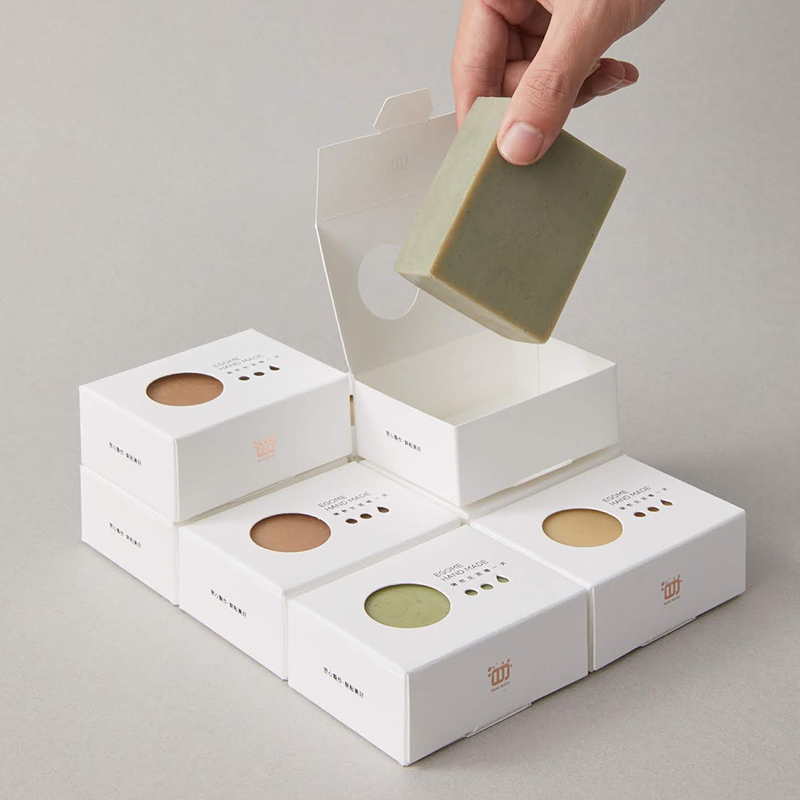 Petite boîte-cadeau de savon personnalisée emballage en carton écologique boîtes en papier kraft pour savon fait maison avec fenêtre