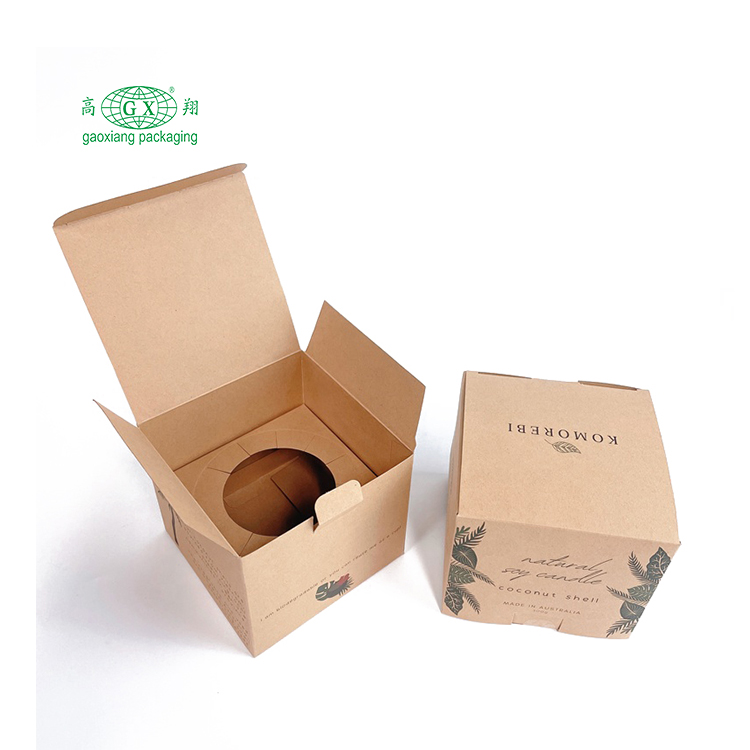 LOGO personnalisé imprimé écologique fait des boîtes d'emballage de bougie boîte-cadeau de bougie