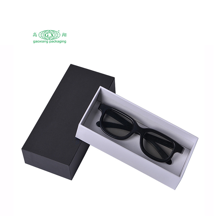 Étui d'emballage de cadeau de lunettes de logo d'or noir de prix d'usine principal fait sur commande