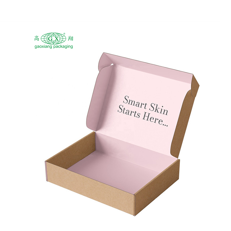 Emballage de boîte postale en papier ondulé eco personnalisé pour fille anime rose mignonne pour le démarrage cosmétique de soins de la peau de beauté