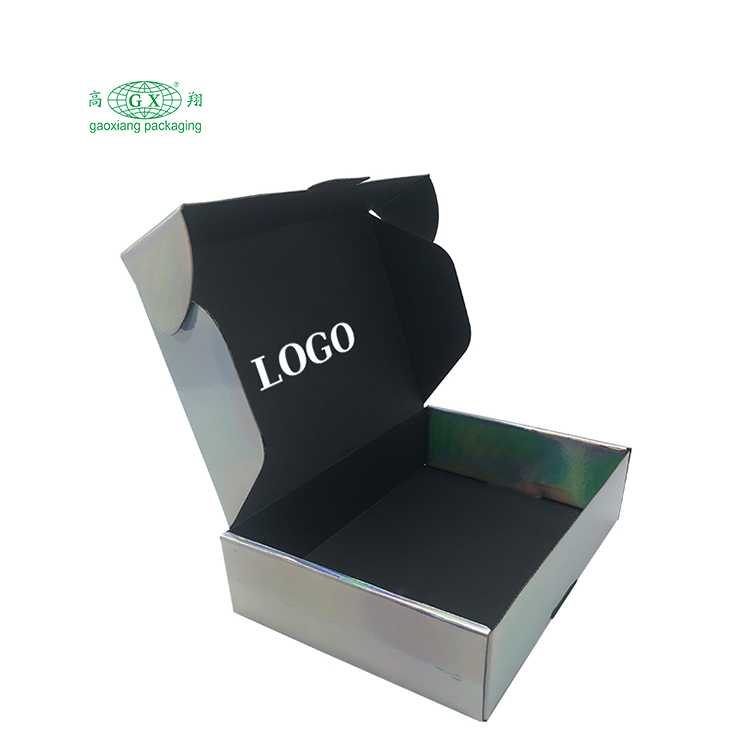 Personnalisé de haute qualité logo imprimé petit carton boîte postale en carton ondulé boîte d'expédition pliante boîtes d'expédition holographiques