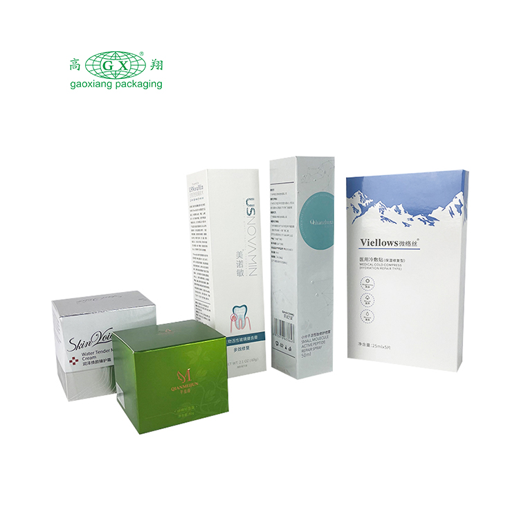 Boîte de papier cosmétique personnalisée emballage de maquillage de boîte de carton pliant blanc